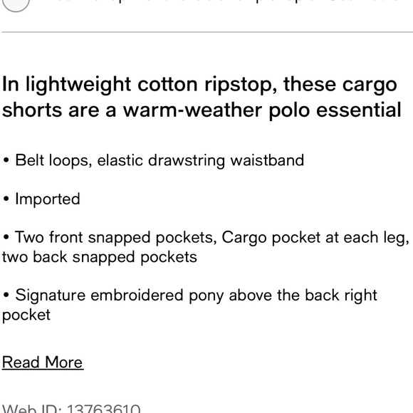 Polo Ralph Lauren Boys Size 6 White Ripstop Cargo Shorts - Picture 14 of 15